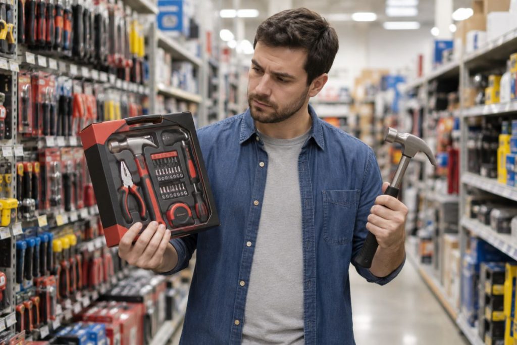 choosing between a tool set and hammer